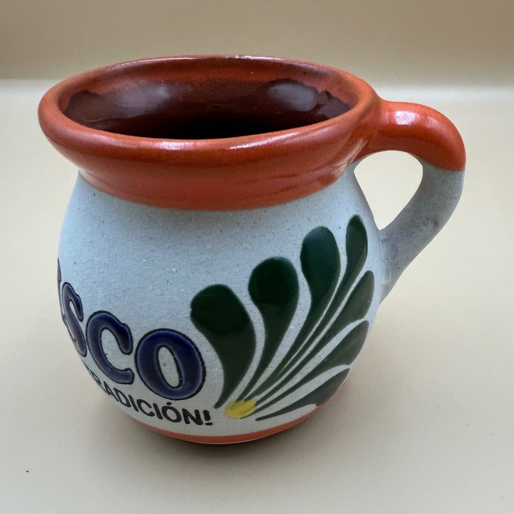 Jalisco Mexico Viva La Tradicion Pottery Mug Morelos Supermercados Cantarito